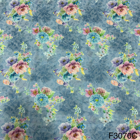 Printed Lizzy Bizzy Cotton Fabric-F3070